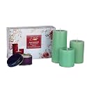D39Velas Pack of 3 Unscented Green Pillar