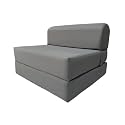 D&amp;D Futon Furniture Gray Sleeper Chair Folding Beds, Convertible Studio Sofa Bed, High Density Foam (70 x 36 x 6 in Thick)
