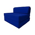 D&amp;D Futon Furniture Sleeper Chair Folding Bed, Studio Sofa Guest Folded Mattress, High Density Foam (70 x 32 x 6, Royal Blue)