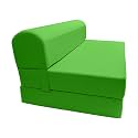 D&amp;D Futon Furniture Sleeper Chair Folding Bed, Studio Sofa Guest Folded Mattress, High Density Foam (72 x 48 x 6, Lime)