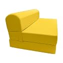 D&amp;D Futon Furniture Sleeper Chair Folding Bed, Studio Sofa Guest Folded Mattress, High Density Foam (72 x 48 x 6, Yellow)