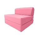 D&amp;D Futon Furniture Sleeper Chair Folding Bed, Studio Sofa Guest Folded Mattress, High Density Foam (70 x 36 x 6, Pink)