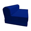 D&amp;D Futon Furniture Sleeper Chair Folding Bed, Studio Sofa Guest Folded Mattress, High Density Foam (72 x 48 x 6, Royal Blue)