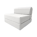 D&amp;D Futon Furniture Sleeper Chair Folding Bed, Studio Sofa Guest Folded Mattress, High Density Foam (70 x 32 x 6, White)