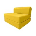 D&amp;D Futon Furniture Sleeper Chair Folding Bed, Studio Sofa Guest Folded Mattress, High Density Foam (70 x 36 x 6, Yellow)