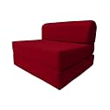D&amp;D Futon Furniture Sleeper Chair Folding Bed, Studio Sofa Guest Folded Mattress, High Density Foam (70 x 32 x 6, Red)