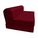 D&amp;D Futon Furniture Sleeper Chair Folding Bed, Studio Sofa Guest Folded Mattress, High Density Foam (72 x 48 x 6, Red)