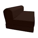 D&amp;D Futon Furniture Sleeper Chair Folding Bed, Studio Sofa Guest Folded Mattress, High Density Foam (72 x 48 x 6, Brown)