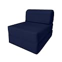 D&amp;D Futon Furniture. Sleeper Chair Folding Foam Bed, Studio Sofa Guest Folded Mattressm, 70 x 24 x 6, Navy Blue