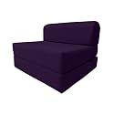 D&amp;D Futon Furniture Sleeper Chair Folding Bed, Studio Sofa Guest Folded Mattress, High Density Foam (70 x 36 x 6, Purple)