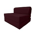D&amp;D Futon Furniture Sleeper Chair Folding Bed, Studio Sofa Guest Folded Mattress, High Density Foam (70 x 32 x 6, Burgundy)