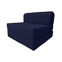 D&amp;D Futon Furniture Sleeper Chair Folding Bed, Studio Sofa Guest Folded Mattress, High Density Foam (70 x 32 x 6, Navy Blue)