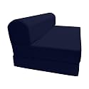 D&amp;D Futon Furniture Sleeper Chair Folding Bed, Studio Sofa Guest Folded Mattress, High Density Foam (72 x 48 x 6, Navy Blue)