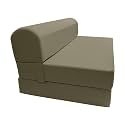 D&amp;D Futon Furniture Sleeper Chair Folding Bed, Studio Sofa Guest Folded Mattress, High Density Foam (72 x 48 x 6, Tan)