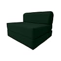 D&amp;D Futon Furniture Sleeper Chair Folding Bed, Studio Sofa Guest Folded Mattress, High Density Foam (70 x 32 x 6, Hunter Green)