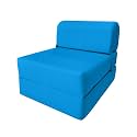 D&amp;D Futon Furniture Sleeper Chair Folding Bed, Studio Sofa Guest Folded Mattress, High Density Foam (70 x 24 x 6, Turquoise)