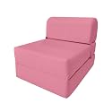 D&amp;D Futon Furniture Sleeper Chair Folding Bed, Studio Sofa Guest Folded Mattress, High Density Foam (70 x 24 x 6, Pink)