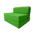 D&amp;D Futon Furniture Sleeper Chair Folding Bed, Studio Sofa Guest Folded Mattress, High Density Foam (70 x 32 x 6, Lime)