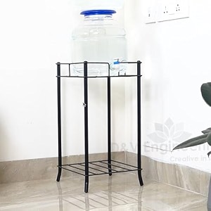 dampv engineering metal water dispensercanpot20 l bottle holderstand for home amp kitchen office school hospitals square ring size 27x27 cm height- 53 cm black