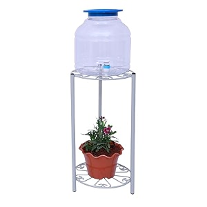 dampv engineering metal water dispenser stand water bottle holder plant stand round grey