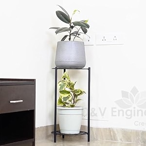 dampv engineering metal water dispenser stand water bottle holder plant stand round black