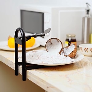 dampv engineering metal tabletop coconut scrapergrater  sturdy design  easy to use  sharp 2 mm stainless steel blade  strong amp stable construction for home kitchen use black