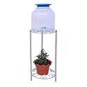 D&amp;V Engineering Metal Water Dispenser Stand, Water Bottle Holder, Plant Stand (Round, Grey)