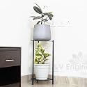 D&amp;V Engineering Metal Water Dispenser Stand, Water Bottle Holder, Plant Stand (Round, Black)