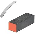 D.B.Z.® 1 Pc Nail Art Shiner Buffer Block Orange Buffing Sanding File And 1 Pc Banana Shape Nail Filer For Women & Girls (Pack Of 2)