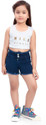D-BIRD Short For Girls Casual Solid Denim (Dark Blue, Pack of 1)
