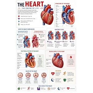 dcreative heart anatomy educational poster human body charts for students kids amp classroom learning anatomy amp physiology wall posters for school home amp study room