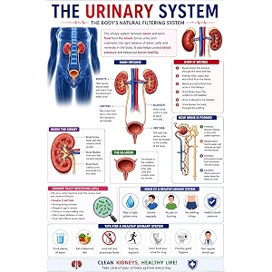 dcreative urinary system anatomy educational poster human body charts for students kids amp classroom learning anatomy amp physiology wall posters for school home amp study room