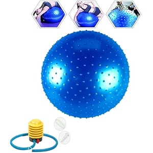 large sensory 75 cm spike gym ball fitness gym balance stability exercise ball with air pump for gym exercise amp fitness - 75 cm blue