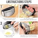 D ETERNAL Garlic Presser |Garlic Press Mincer Crusher for Kitchen|Ginger Presser for Kitchen (Silver Black)
