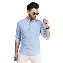 D... finish Men39s Denim Icewash Short Kurta