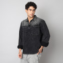 D Finish Men Washed Casual Black Shirt