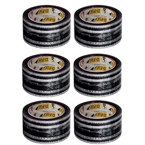 d-fix amazon printed transparent tape - black color -65 meters in length - 48mm 3939234 width - 6 rolls per pack - bopp amazon packing tape for ecommerce