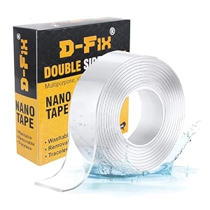 d-fix nano tape with glitter flakes stars straw for balloon double sided ivy grip tape for walls washable reusable strong sticky strips multicolor moon amp heart art and craft diy kit 2mm-nano