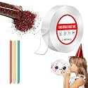 D-fix Nano Tape With Glitter Flakes Stars Straw For Balloon Double Sided Ivy Grip Tape For Walls Washable Reusable Strong Sticky Strips Multicolor Moon &amp; Heart Art And Craft DIY Kit, 10 Feet, 10 Cm