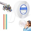 D-fix® Nano Tape with 1 Glitter Flakes Stars 3 Straw for Balloon Double Sided Ivy Grip Tape for Walls Washable Reusable Strong Sticky Strips Multicolor Moon &amp; Heart Art and Craft DIY kit-NANO-KIT