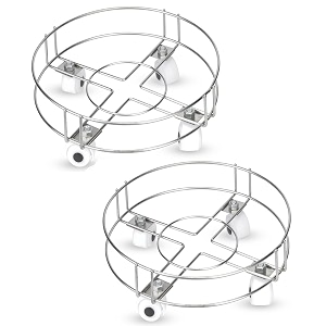dk 11 stainless steel cylinder trolly with 4 wheels lpg cylindertrolly unbreakble movable cylinder stand with four wheels easy to move white wheels pack off 2