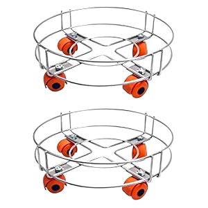 dk 11 stainless steel lpg cylinder trolley with 4 wheels unbreakable movable cylinder stand pack of 2