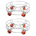 D.k 11 Stainless Steel LPG Cylinder Trolley with 4 Wheels Unbreakable Movable Cylinder Stand (Pack of 2)