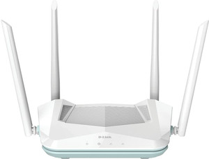 d-link r15 ax1500 eagle pro ai dual-band smart router 1500 mbps wireless router wireless router 5 ghz 1500 mbps wifi speed dual band external antenna ethernet cable broadband white