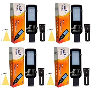 dmak 24-watt waterproof led street light - warm white 2 years warranty ip65 outdoor lightindustrial light - pack of 4  led street light 