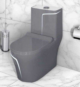dot c011 premium grey commode with white finishing line and round flush button western commode grey  white