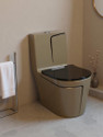 DOT Premium Quality C025 Premium Quality Shining Choco Brown commode with Black Finishing Line Western Commode (Choco & Black Line)