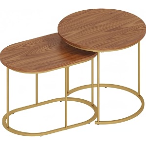 round 236x138x18 stable and sturdy wood look side tablecoffee tablenesting tablecenter table for living roomdrawing roombalconyset of 2 white do-round-grey mar