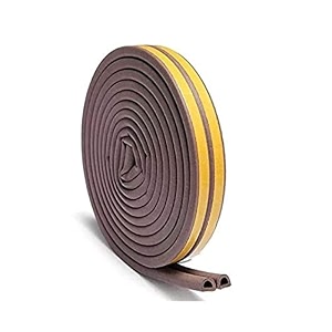 d type door weather stripping  20ft window seal strip for doors and windows  self-adhesive foam weather strip door seal  soundproof seal strip insulation gap blocker brown door