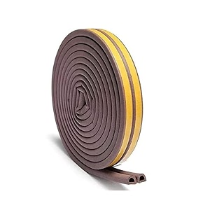 d type door weather stripping  20ft window seal strip for doors and windows  self-adhesive foam weather strip door seal  soundproof seal strip insulation gap blocker brown door